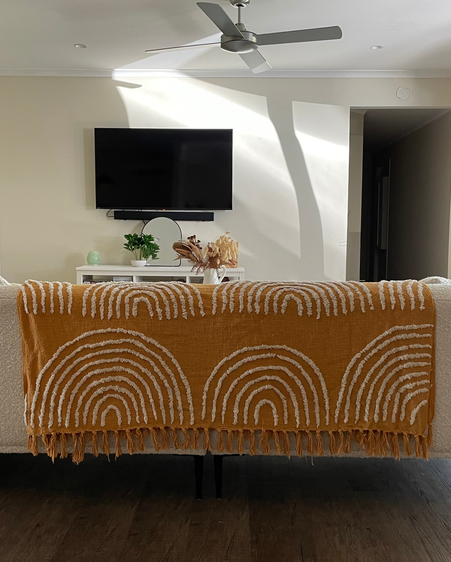 Mustard Rainbow Throw