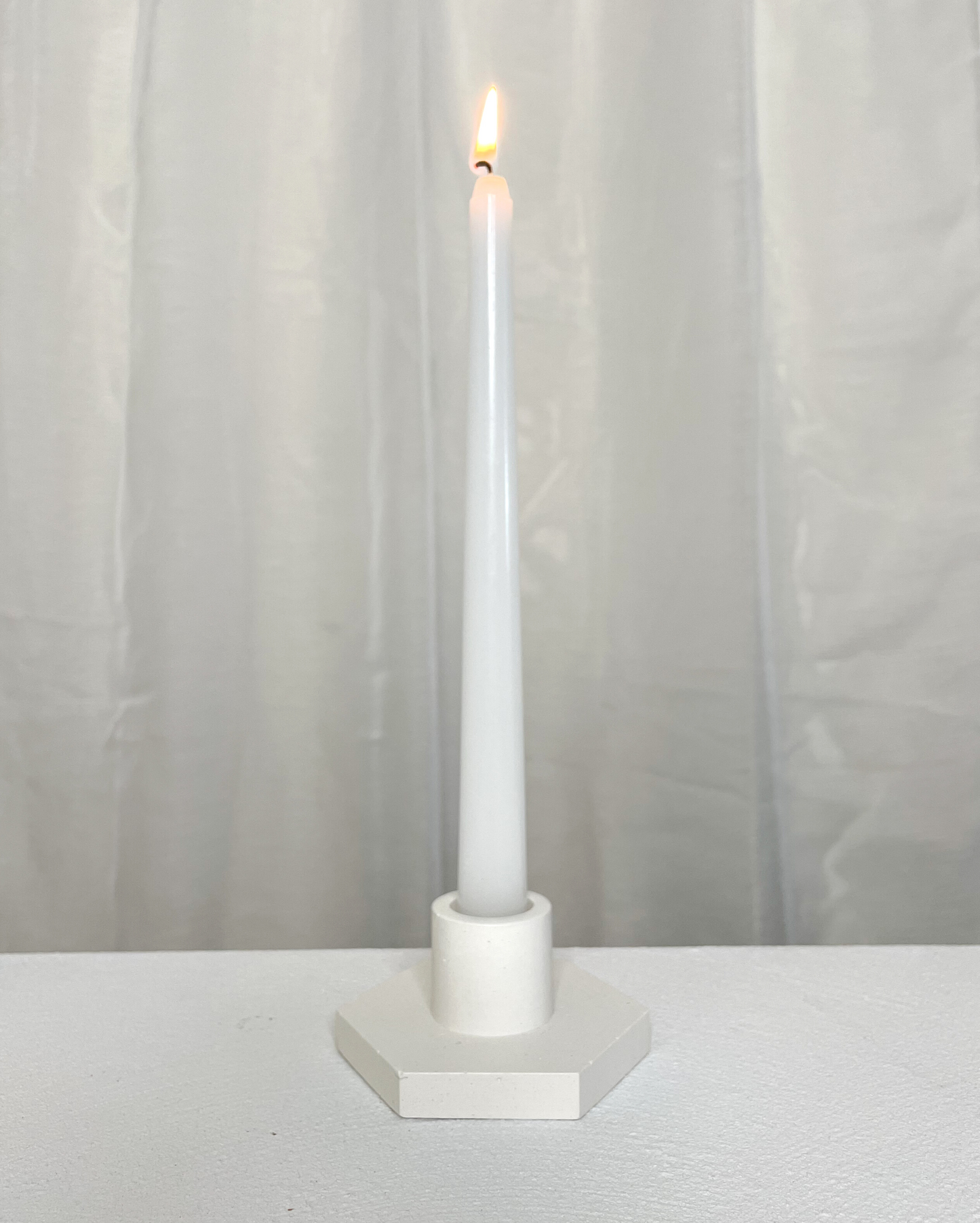 White Hexagon Candle Holder